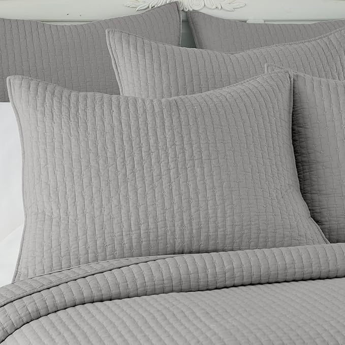 Levtex Home Cross Stitch Reversible King/Cal King Quilt Set and 2 Pillow Shams - Image 3