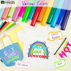 VINYL FROG Heat Transfer Vinyl Bundle 22 Pack Multicolored HTV Vinyl Sheets - Image 4