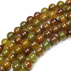 MJDCB Natural Ancient Crack Agate Beads Yellow Dragon veined Stripe Agate Round - Image 5