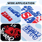 HTVSTD Red Blue White Puff HTV Heat Transfer Vinyl 6pcs 12×10in | Vivid Color - Image 4