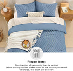 Andency Greyish Blue Comforter Set King Size, Boho Soft Warm Tufted Bedding - Image 5