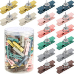 SANNIX 100Pcs Wooden Push Pin Clips, Morandi Wooden Clips by SANNIX