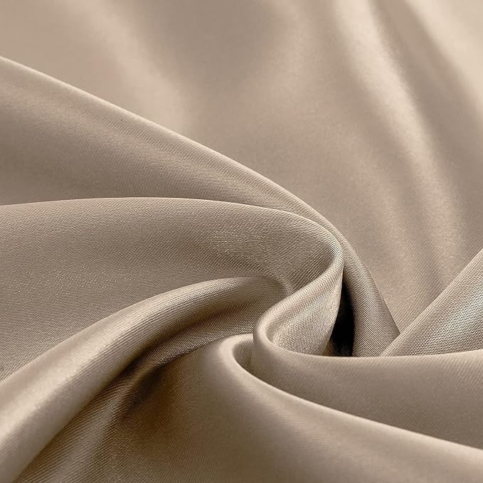 Homiest Taupe Satin Fitted Sheet Queen Size, Deep Pocket, Luxury & Ultra Soft - Image 5