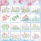 16 Pieces Wildflower Stencils for Painting, Reusable Small Spring Wild Flower - Image 5