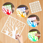24Pcs Geometric Stencils for Painting, Reusable Abstract Layering Stencils for - Image 4