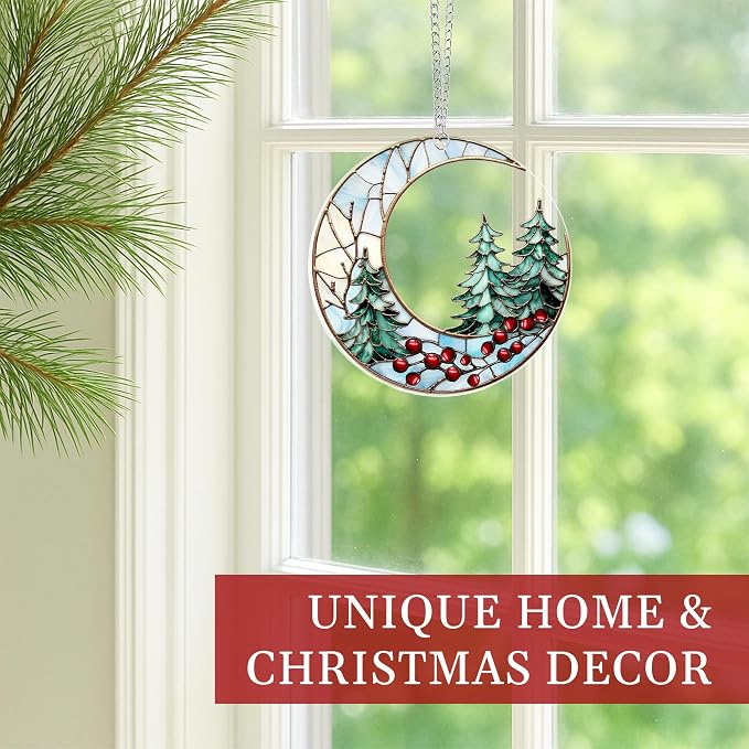 2026 Christmas Ornaments, Christmas Tree Ornaments Acrylic, Faux Stained Glass - Image 4