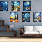 Leatrice 6PCS Van Gogh Landscape Diamond Art Kits - Image 7