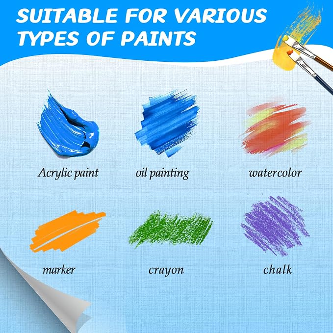 ESRICH Large Canvas for Painting, 10 Pack Square Canvas Boards for Painting - Image 4