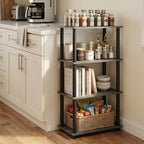 Furinno Turn-N-Tube No Tool 4-Tier Storage Shelf, French Oak Grey/Black - Image 2