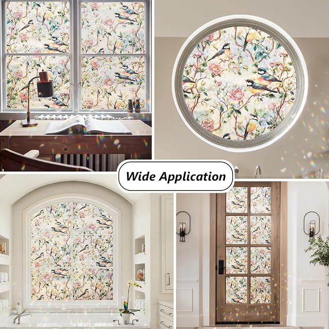 Window Privacy Film Stained Glass 29.5" x 78.7" Rainbow | Static cling – no glue - Image 6