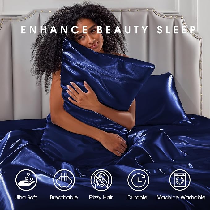 FreshCulture Satin Sheets Twin Size Bed Set - Image 7