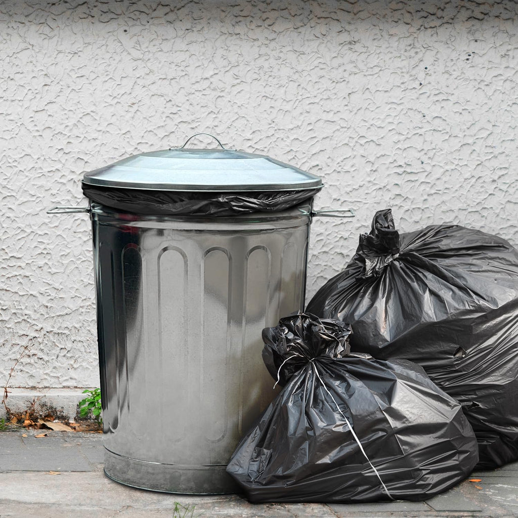 Plexon 13-Gallon Galvanized Steel Round Trash Can with Lid