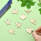 LiQunSweet 200 Pcs Insects Unfinished Wood Cutout Butterfly Bee Ladybug - Image 5