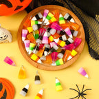 Augshy 64Pcs Resin Candy Corn Charms Glow in The Dark Halloween Pendant | Mini - Image 3