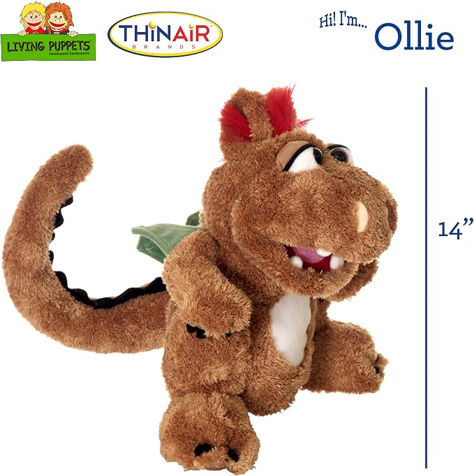Living Puppets - Ollie the 14-Inch Soft Dragon, Plush Hand Puppet - Image 2