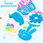 Tintnut Blue Neon Puff Heat Transfer Vinyl Roll, easy cut & weed, stretch - Image 4