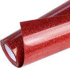 TORC Red Glitter HTV Heat Transfer Vinyl Roll 12 inch x 5 ft Iron on Vinyl by TORC
