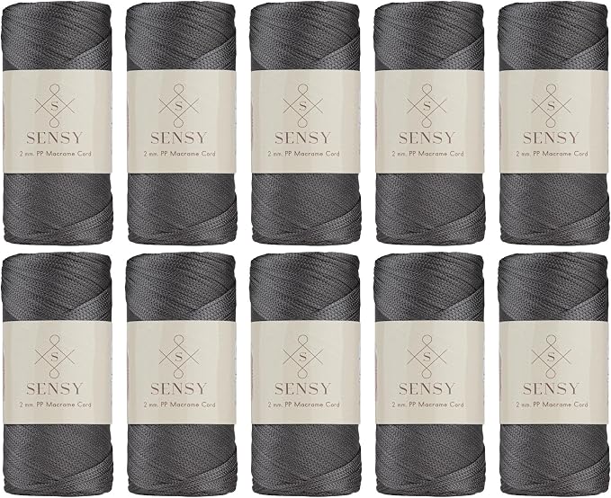 10 Skeins of Sensy Premium 2mm 251 Yards Polyester Rope 100% Polypropylene Cord by SSENSY