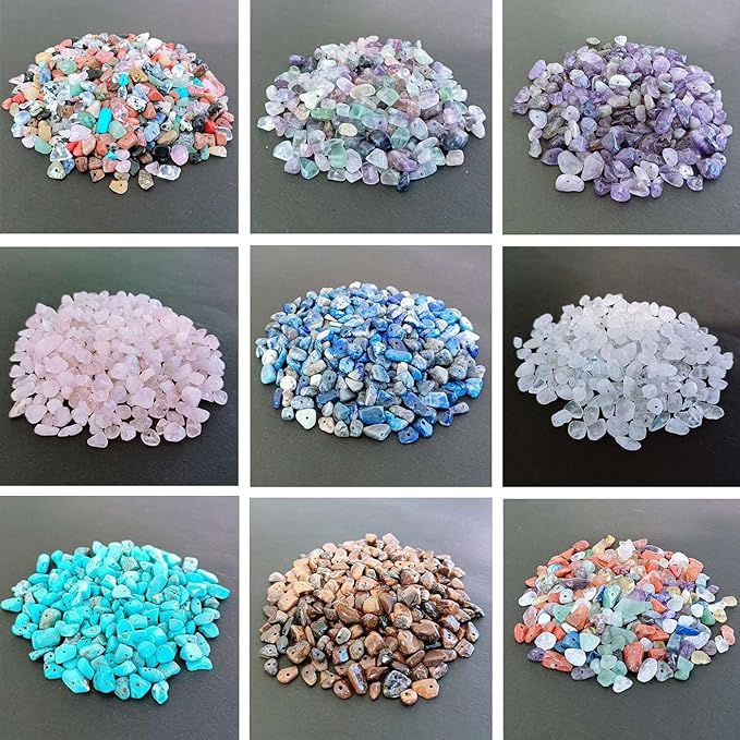 LAIDANLA Amethyst 400pcs Natural Chip Stone Beads 5-8mm Healing Crystal - Image 3