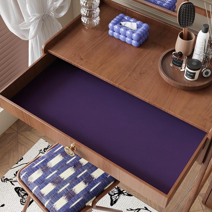 CRE8TIVE Purple Wallpaper Peel and Stick Velvet Drawer Liner - Image 2