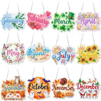 Cinnvoice 12 Pcs Summer Seasonal Diamond Art Hanging Ornament Kit by Cinnvoice