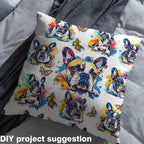 Cartoob Dogs Fabric by The Yard, Watercolor Puppy Pet Fabrics, Rustic Butterfly - Image 3