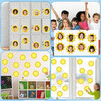 gisgfim 80Pcs Summer Sun Cutouts Sunshine Decorations Bulletin Board Yellow Sun - Image 6