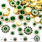 100 Pcs Sew on Rhinestones Gems Crystals Glass Metal Base Sewing Flower 8mm - Image 2