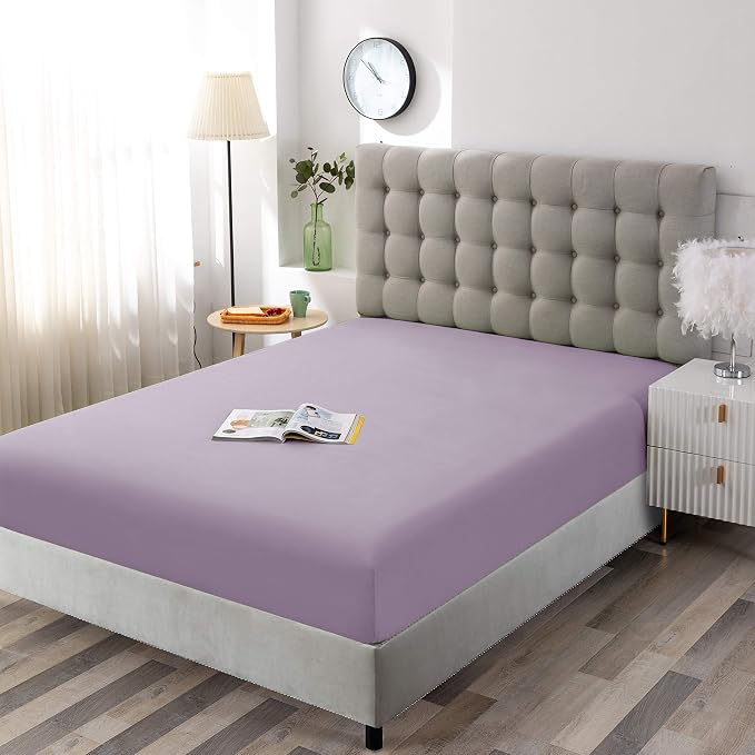 Sfoothome Twin Lavender Fitted Sheet Only, Wrinkle Free - Image 2