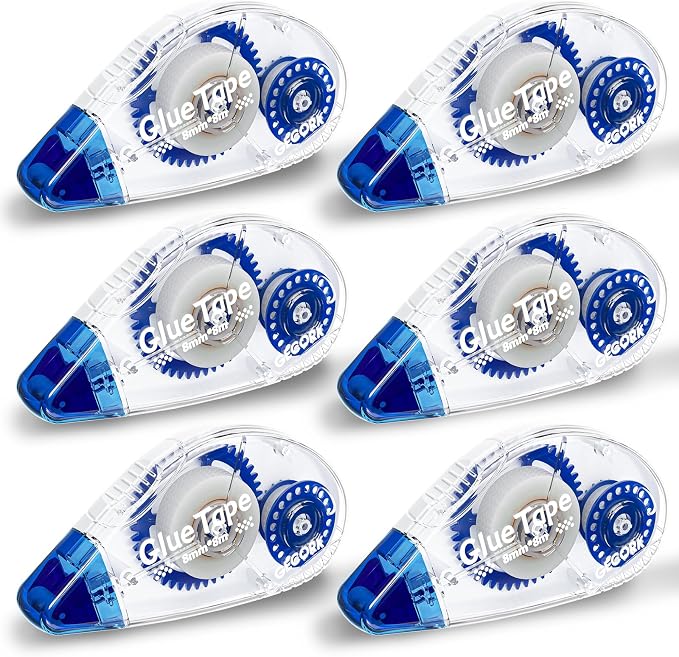 Gecork 6 Pack Double Sided Glue Tape Roller, Quick Dry Strong Adhesive by Gecork