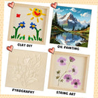 Barydat 24 Pcs Wood Panels for Painting 8'' x 8'' Unfinished Wood Canvas Board - Image 6