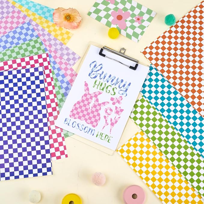 Tintnut Colorful Checkerboard Permanent Vinyl, waterproof, easy peel & stick - Image 7