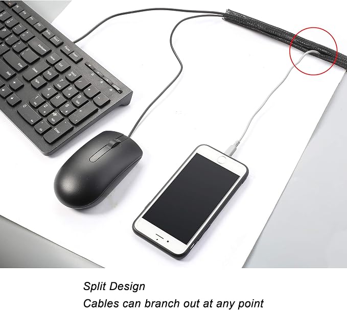 10ft - 3/4 inch Braided Cable Management Sleeve Cord Protector - Self-Wrapping - Image 3