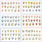 OKUPAN 120Pcs Flower Stickers for Scrapbooking Supplies, Transparent Scrapbook - Image 7
