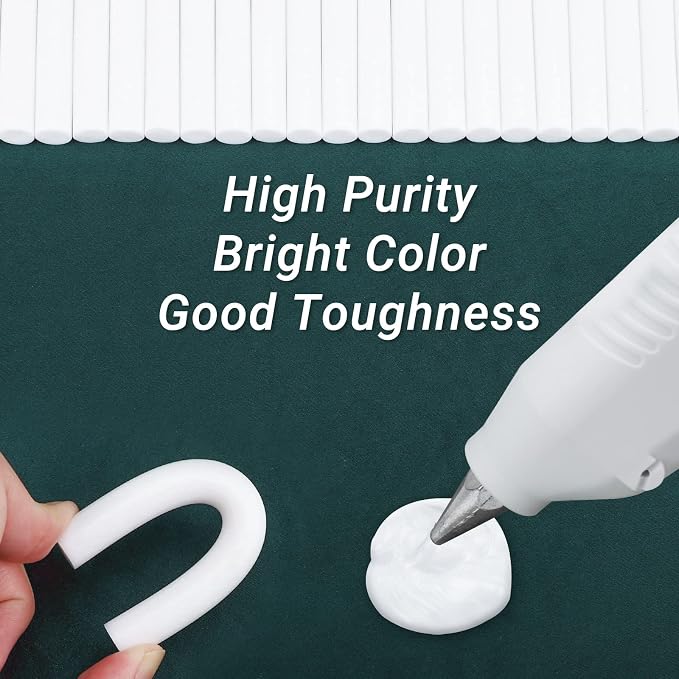 Manarty White Hot Glue Sticks Full Size, Adhesive Hot Melt Gluing Sticks - Image 3