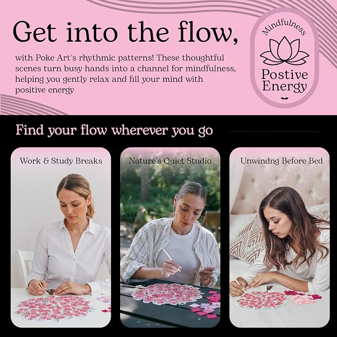 Unwynd Poke Art Cherry Blossom Flower Bouquet | Mess-Free Arts and Crafts - Image 6