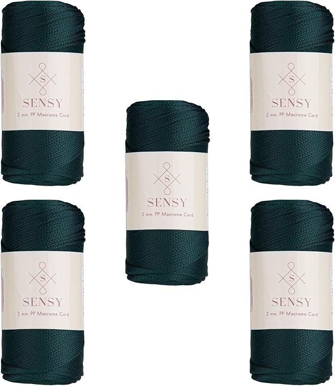 5 Skeins of Sensy Premium 2mm 251 Yards Polyester Rope 100% Polypropylene Cord by SSENSY