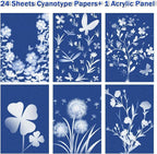 Sun Print Paper Kit Cyanotype Paper, 24 Sheets Cyanotype Papers - Image 3