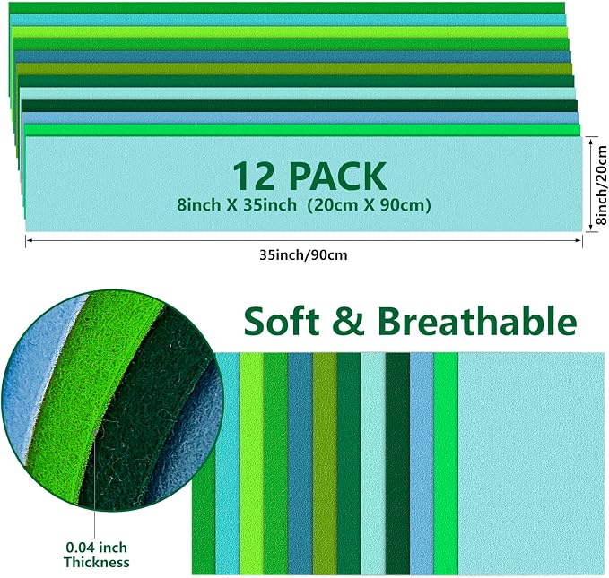 12 Rolls 8"x35" Large Stiff Felt Sheets, 1mm Felt Fabric Sheet - Image 3