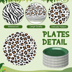 Funnymoom 60 Pcs 7 Inch Jungle Safari Paper Plates Forest Animal Plates - Image 3