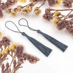 VAPKER 100 Pieces Dark Gray Color 13cm/5-Inch Silky Handmade Soft Tassels Floss - Image 4