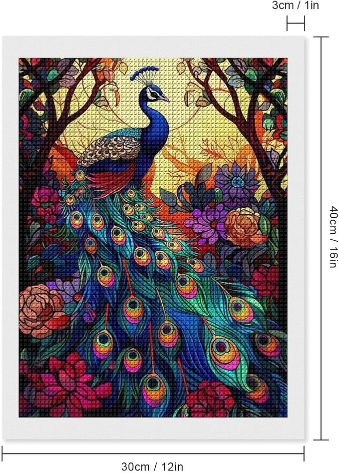 Naykow Diamond Art Kits for Adults Peacock Diamond Painting Peacock Stained - Image 3