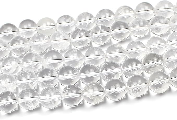 MJDCB 7A Natural White Clear Quartz Round Beads Gemstone Beads - Image 3