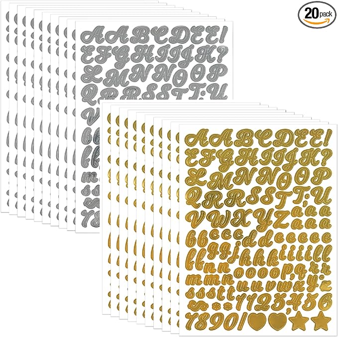 3040Pcs 20 Sheets Small Letter Number Stickers, 0.5inch Self-Adhesive Vinyl by Unknown