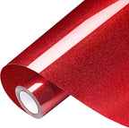 VinylRus Glitter Heat Transfer Vinyl Rolls-10” x 8ft Red Iron on Vinyl by VinylRus