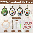 ZOCONE New 4 Packs Embroidery Necklace Kits, Embroidery Pendant Kit Mini Cross - Image 2