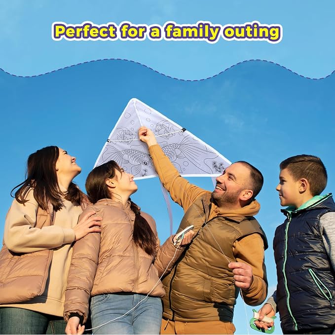 32 Pieces DIY Blank Painting Kites Bulk Kit 23.6 Inch Flying Kites - Image 4