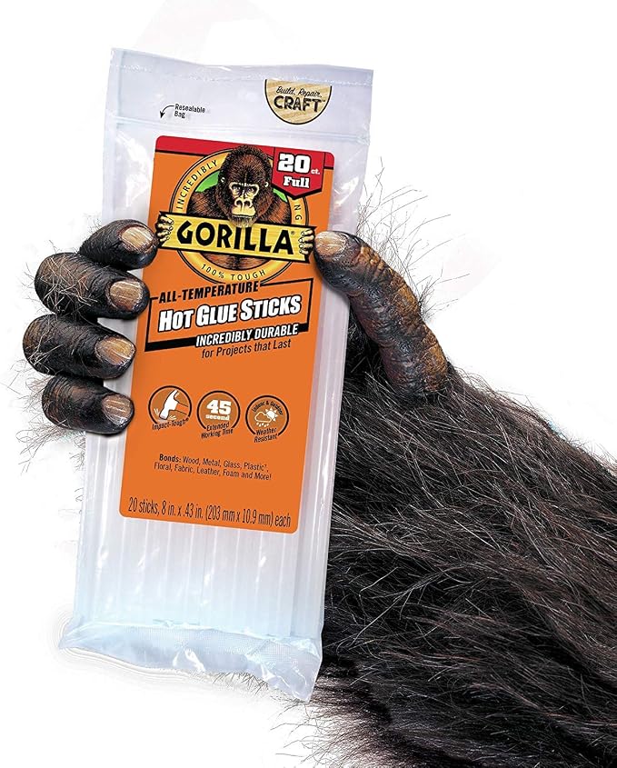 Gorilla Hot Glue Sticks, Full Size 8" Long x 0.43" Diameter - Image 3