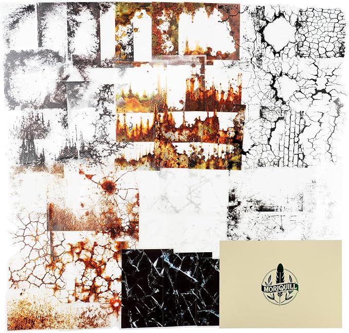 120PCS Rust Cracking PET Stickers – Transparent Vintage-Style Rust Crack Wall by Unknown