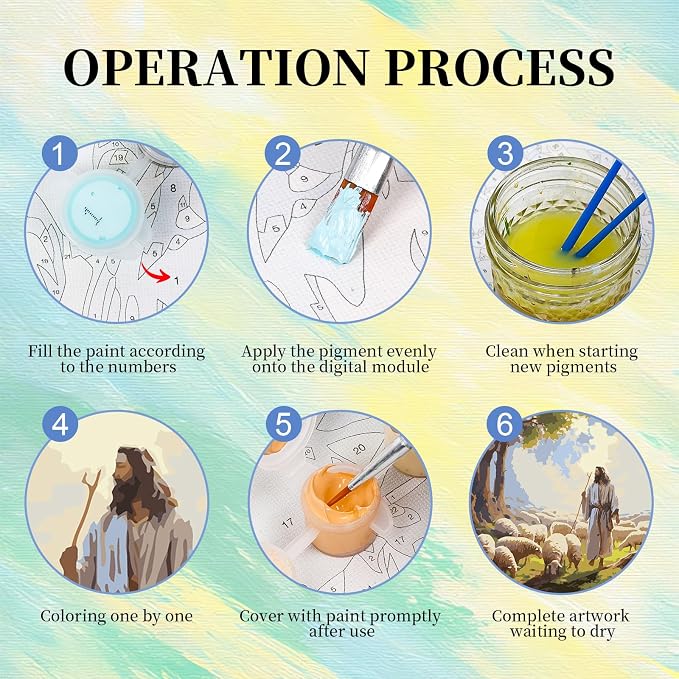 Paint by Numbers Kit for Adults, Jesus DIY Painting Kit, 16x20 Inch | Jesus - Image 5